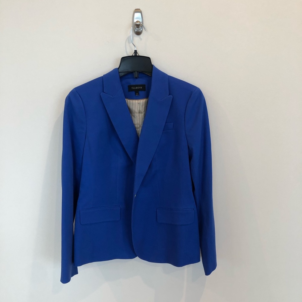 Talbots Cobalt Blue Structured Blazer Size 8